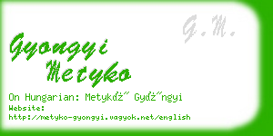 gyongyi metyko business card
